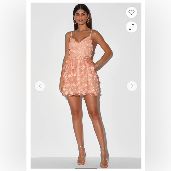 Lulus Feeling Flirty Floral Mini Skater Dress in Blush Pink - Picture 3 of 13